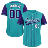 Custom Cyan Purple Stripe Fashion Personalized Authentic Baseball Jersey BSBJ01-D017247